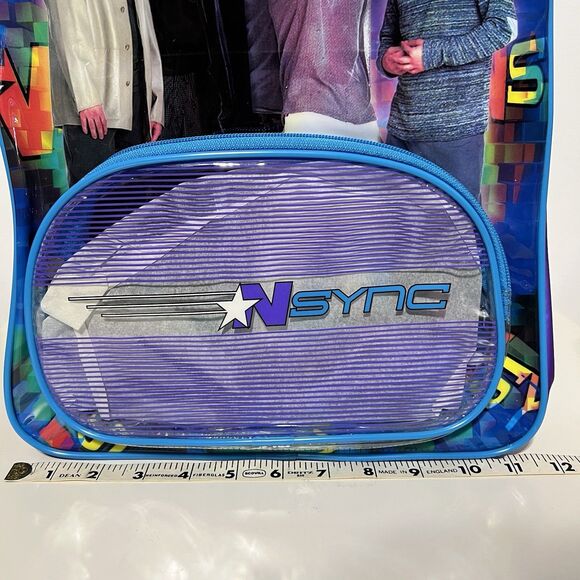 NSYNC Y2K Backpack Vinyl 2001 Blue Purple Keychain New *Stains On Strap main image 6